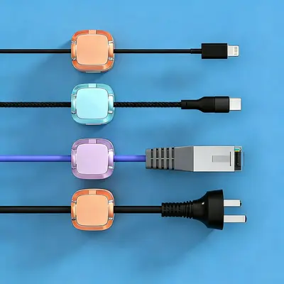 Magnetic Cable Organizer for Desk & Wall, TikTok Viral Cord Management Clips, Multi Pack Cable Holders (6/12/18/24), Strong Adhesive Wire Management for Home Office, Gaming Setup & Workspace summerwins