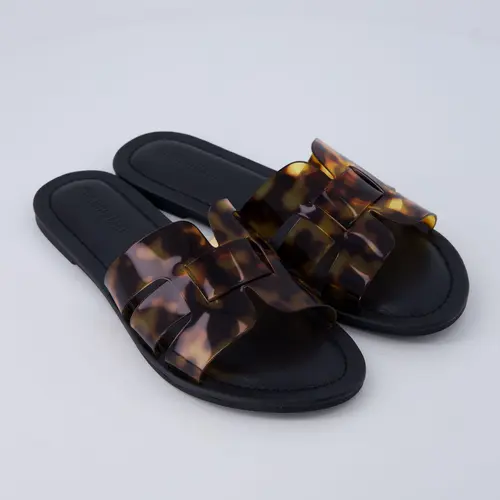 Cushionaire Caper Jelly Sandals for Women, Comfortable Womens Slides with Cushioned Footbed and Wide Widths Available