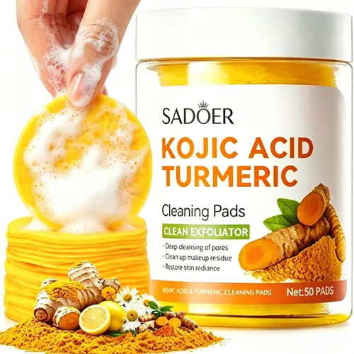 Kojic Acid Turmeric Cleansing Pads Exfoliate for Acne and Dark Spots