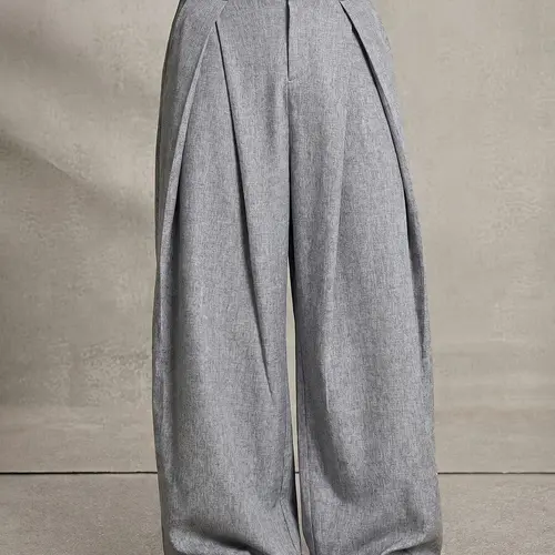 Men's Wide Leg Casual Pants, Casual Lounge Pant, Loose Fit Straight Leg Trousers, Elastic Waist, Fashionable Comfort, Ideal for Daily Wear, Relaxing Choice, Casual Wear Bottoms