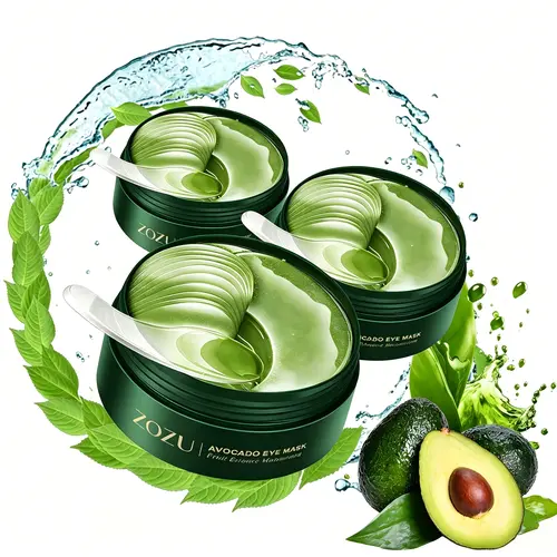 【Summerwins】60 Pcs/Set Avocado Moisturizing Under Eye Patches (3PCS Set) - Under Eye Treatment for Dark Circles and Bags, Hydrating Skincare for Eyebrow & Neck Use, Brightening Calming Father's Day Gift