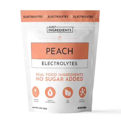 Just Ingredients - Peach Electrolytes (30 servings) - Real Food Ingredient Hydration Drink
