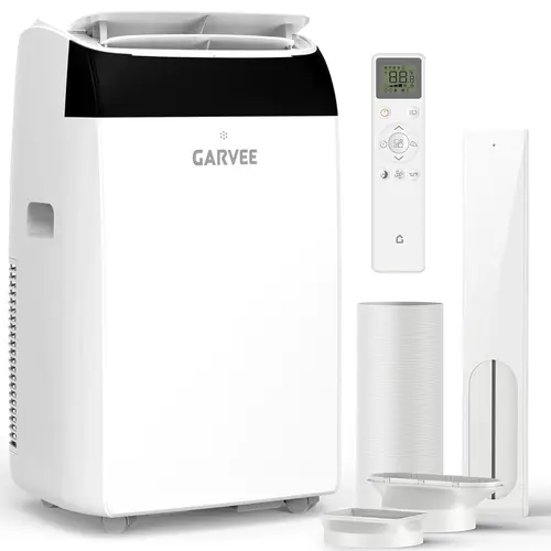 Garvee 14000 BTU Ultra-Quiet & Energy Efficient Portable Air Conditioner, 3-in-1 Cooling Dehumidifier & Fan Combo, Covers Up to 750 Sq.Ft, with Remote Control, 24H Timer & Window Kit, Ideal for Bedroom Home Use