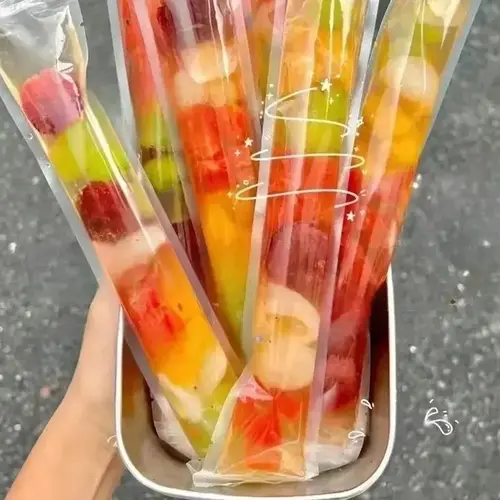Food-grade disposable popsicle bags, fruit jelly bags, ice cream, popsicle sticks, long strips, homemade ice pop bags