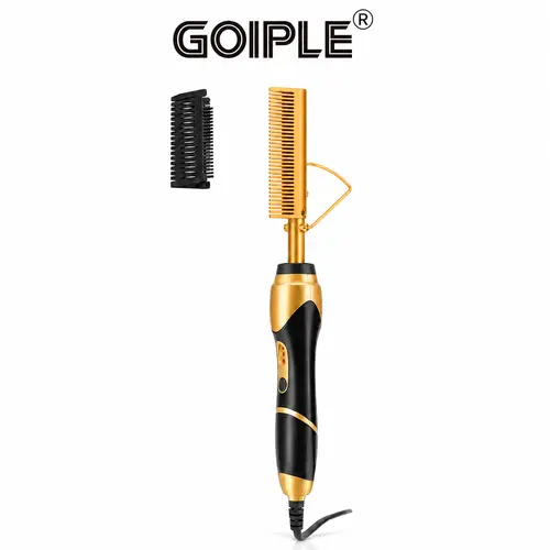Goiple Electric Hot Comb for Black Hair, Wigs & Beard, Anti-Scald Attachment, Straightener Comb , Temperatures Adjustable