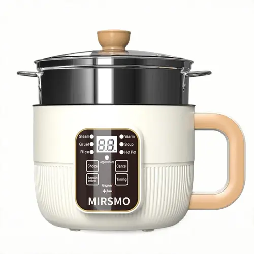 Electric Hot Pot :1.6L Mini Ramen Cooker with Overheat & Boil-Dry Protection, Suitable for Noodles, Soup, Oatmeal, College Dorm Office Travel Essentials