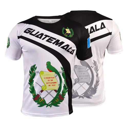 Young&Habit Guatemala Soccer Jersey - Polyester Fabric Short Sleeve Unisex Fit Soccer Uniform, Men/Women Athletic Activewear Shirt