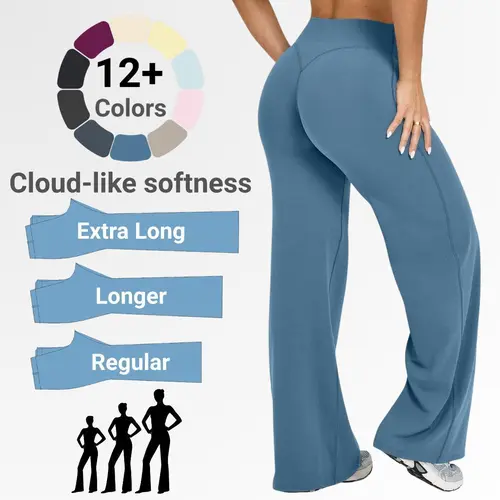 RICH BRIA Women’s High Waist Flare Yoga Pants, Buttery Soft Stretch Workout Lounge Pants High Waisted Yoga Form Fitting Activewear