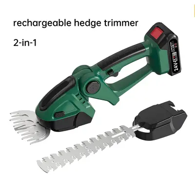 Cordless Hedge Trimmer, Electric Shrub Trimmer, Handheld Garden Trimmer with Rechargeable Battery & Charger for Lawn Care & Landscaping, Outdoor Too