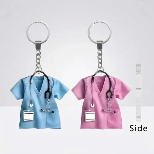 Nurse Keychain Stethoscope Shaped Personalized Medical Badge Holder Clip, Cute Hospital ID Card Holder Lanyard Accessory, Durable Lightweight Nursing Pendant Gift for Nurse Graduation, Christmas, Valentine’s Day & Daily Work Use tiktokshopbacktoschool