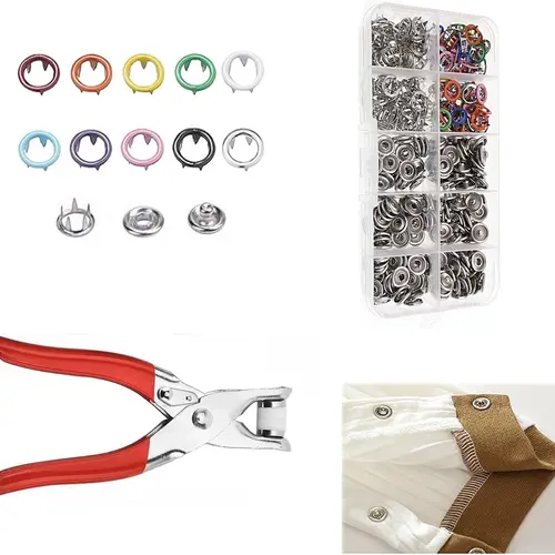 Magic No-Sew Snap Button Kit  100pcs Colored Metal Buckles & Manual Pressure Pliers | Easy DIY Clothing Repair Tool | Must-Have Handicraft Set