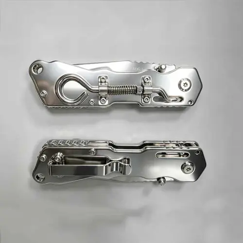 Pocketsize Premium Folding EDC Gear, Outdoor Survival Equipment, Tactical Tool with AUS-10 Steel, Pull-Ring Safety Lock, Solid Stainless Steel Heavy-Duty Build - Sturdy Camping & Hiking Gear, Cool Gifts for Guys