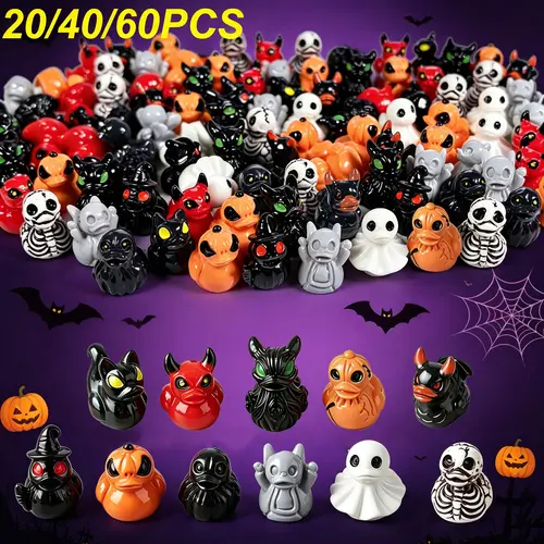 Mini Devil Ghost Skull Resin Ducks, Cute Spooky Desktop Decor, Creative Desktop Ornament, Mini Garden Ornament, Home Decor Ornament, Halloween Christmas Decoration, Party Gift, Decorative Piece, Decorative Ornaments #GLOBAL PICKS