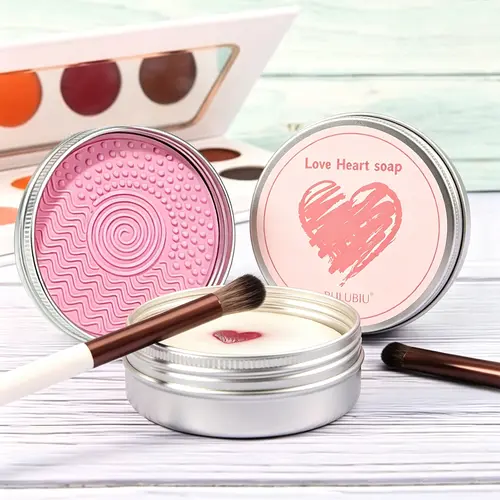 Creative-style makeup brush cleaning soap, solid brush cleaning pad, removes makeup residue, brush cleaning pad, suitable for cleaning makeup sponges and brushes, Brush Cleaner, Cleansing