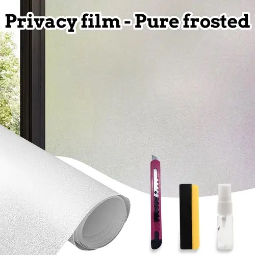 1 Count Window Film Privacy Static Cling, Day and Night Privacy Blocks Prying Eyes, Lets Natural Light In, UV Blocking Heat Control for Home Office