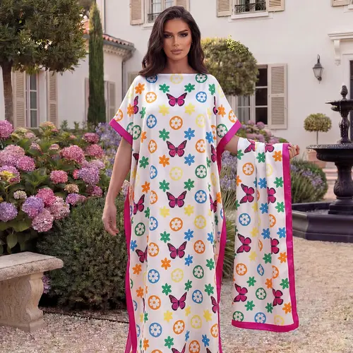 Elegant Leopard Print Shawl Set, Fitted Long Robe & Headscarf, Sun Protection Silk Scarf, Beachwear for All Seasons, Swimsuit Coverups