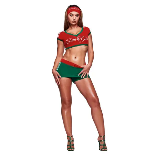 BLARE SPORT CROP TEE AND HEADBAND - CRIMSON