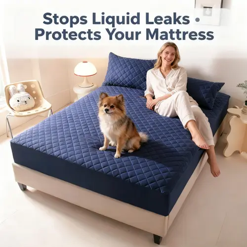 Pet-Friendly Waterproof Mattress Protector, Anti-Leak & Urine-Proof, Soft & Dirt-Proof, Deep Pockets for Home/Dorm/Hotel (Pillowcase Not Included)