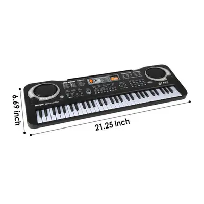 61-Key Portable Digital Piano Keyboard, lightweight electronic instrument with microphone, various tones and rhythms, beginner friendly, ideal musical tool for home practice, kids and daily amateur playing
