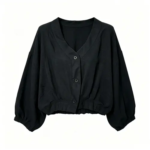 Women's Summer Loose Lightweight Short Jacket, Sheer Figure‑Hiding Sun Protection Shirt, Casual Age‑Reducing Long Sleeve Blouse