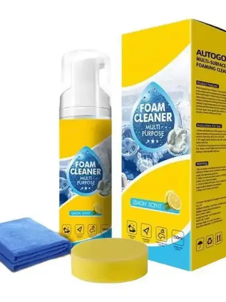 4-in-1 No Rinse, Stain Remover Multi-Enzyme Foam Cleaner, All-Purpose Deep Cleaning Spray for Car Interior, Kitchen Grease, Bathroom Tiles, Sofa Upholstery,Net Vol.5.07 fl oz(150ml)