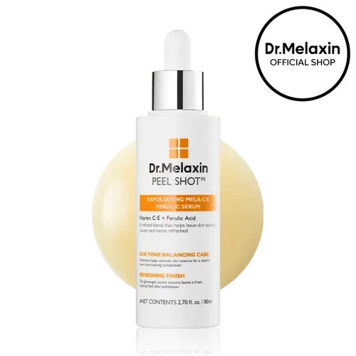[Dr.Melaxin Official] Peel Shot Mela-C·E Ferulic Serum 80ml, Vitamin C, Vitamin E, Ferulic Acid, RETINAR X, Instant Dead Skin Cell Removal, Skin Brightening, Radiance Improvement, Antioxidant Care, Smooth Skin Texture