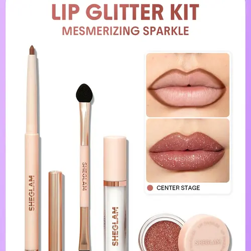 【FREE SHIPPING】SHEGLAM Lip Dazzler Glitter Kit Lip Gloss Set 4 Pcs Long Lasting