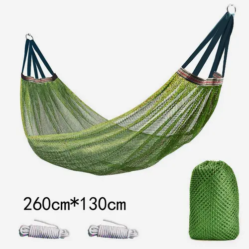 Hammock Outdoor Ice Silk Mesh Swing with Bent Rod Anti-Rollover Camping Travel Supplies