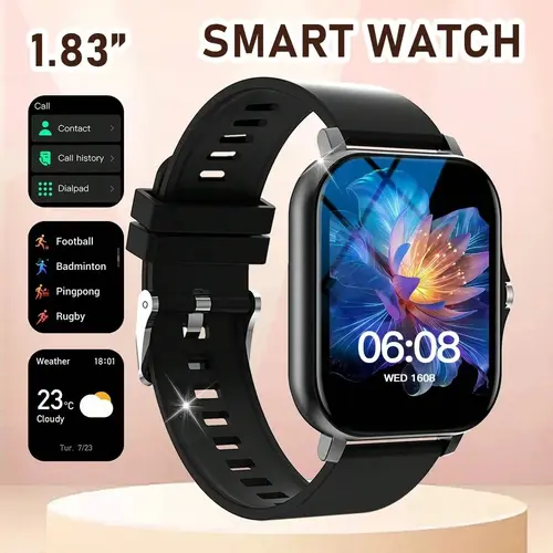 Erun 1.83 Inch HD Smartwatch, Bluetooth-compatible Calling & Weather APP, Compatible with Android & iOS, Sporty Design, Digital Watchface