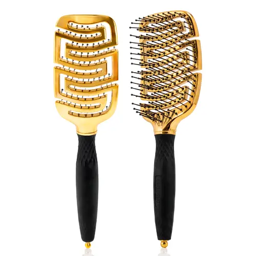 ELLA BELLA Detangling Hair Brush Set - Vented Fast Dry Blow Drying Brush for Women - Professional Styling Kit with Hair Clips & Sectioning Pin - Flexible Anti-Static Brush for All Hair Types