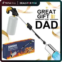 【HomeEssentials】SonDiKO 30" Long Detachable Arm Stainless Steel Heavy Duty Propane Torch with Nozzle, Adjustable Flame Control, ABS Handheld Bakeware Heating Tool for Outdoor Garden Maintenance, Ideal for Campers (Propane Tank Not Included), 30" Long Arm