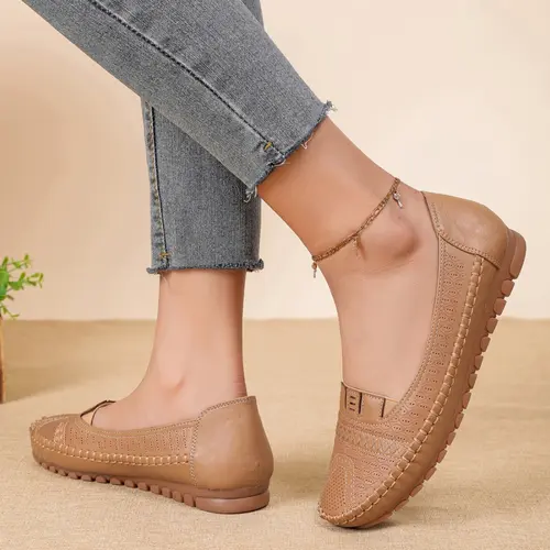 Goreyodoly women loafers breathable casual flats wide fit lightweight slip on shoes soft Rubber sole anti slip everyday walking comfort low cut design elegant style easy care all season wear Casual Office Footwear for commuting travel indoor outdoor use