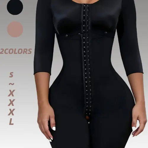 Colombian Faja Women's Post-Surgery Abdominal Control Body Shaper, Full-Body Slimming Belt with Zipper, Hip Lifting Enhancer, Butt Lift Support
