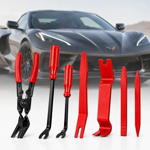 Clip Removal Tool, 7 Pcs Clip Pliers Set Fastener Remover, Auto Trim Removal Tool Kit Door Panel Removal Tool Push Pin Pliers Pry Tools Automotive, Red, Mechanic, Car Repair Tools, Plastic Clip Removal Hand Tools
