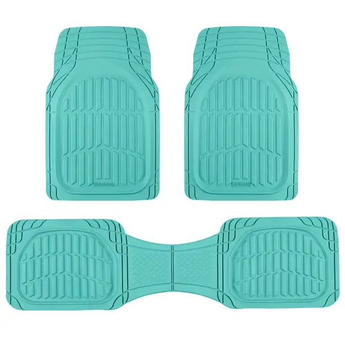 Motor Trend FlexTough LITE Heavy-Duty Rubber Car Mats Full Set - Resists Wear, All-Weather, Waterproof - Trim-to-Fit for Compact SUVs - Car Interior Accessories, Heavy-Duty Rubber Resists Wear