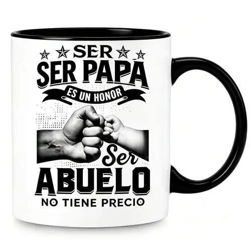 "Being Dad Is An Honor, Being Grandpa Is Priceless" Spanish Mug Meaningful Hispanic Gift for Dad & Grandpa - "Ser Papa/Abuelo" Mug Latino Grandfather Gift Mug with Heartfelt Quote