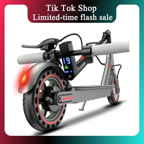 Adult Electric Commuting Scooter - 8.5" Solid Tires, 350W Motor, Up to 19MPH Long-Range, Portable, Double Braking System, App Controlled Scooter