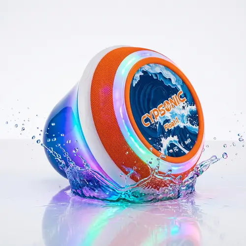 CYPSONIC 2026 Summer Portable IPX7 Waterproof Bluetooth Speaker - Wireless, RGB Light Rhythm, TWS Stereo, 4H Playback, USB-C, IPX7 Splash Proof, Ideal for Outdoor Activities, Bathroom, Weatherproof Audio Device