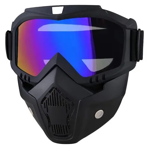 Full-Face Ski Mask with Color-Changing Lenses, High-Definition Clarity, Detachable and Adjustable Ski Mask, Comfortable Sponge Pad for Skiing and Winter Sports