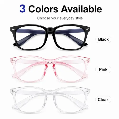 Blue Light Blocking Glasses, Computer & Gaming Glasses for Screen Time Comfort, Lightweight Trendy Eyewear for Office, Streaming & Daily Use