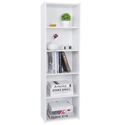 Segawe Modern Aesthetic 5-Tier Narrow Indoor Bookshelf - Home Furniture, Room Storage Organizer, House Decor Accessory (15.8"x9.5"x52"),summerwins,dorm essentials,home decor