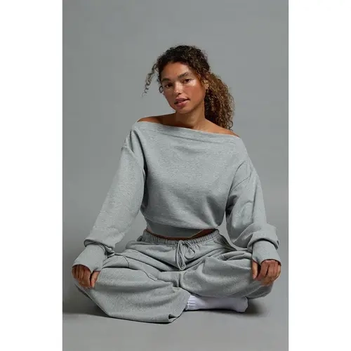 PAC 1980 Women's Active French Terry Off-The-Shoulder Sweatshirt