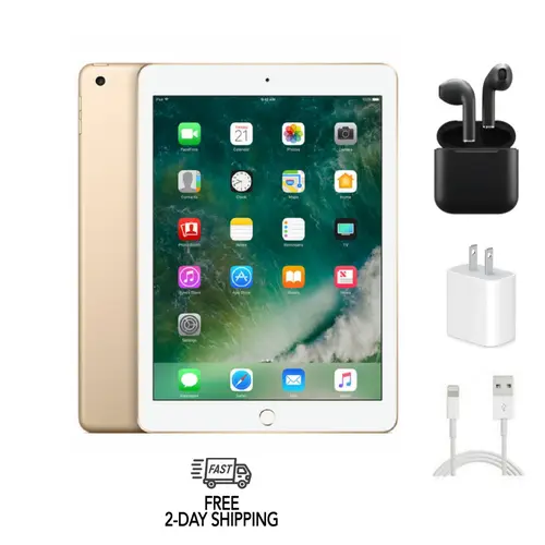 Refurbished Apple iPad 2017 (5th Gen) WiFi Only A1822 - Excellent Condition with Wireless Earbuds & 1 Year Warranty
