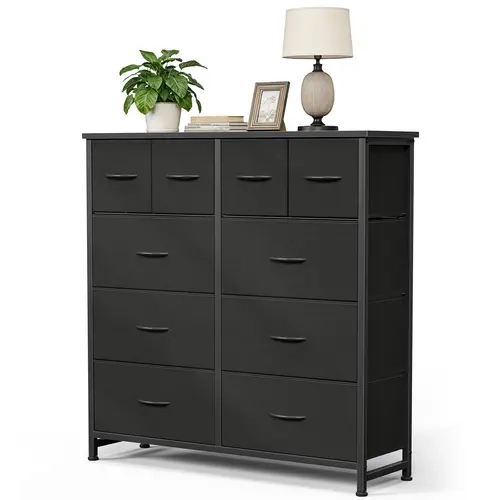 Sweetcrispy 10-Drawer Fabric Bedroom Dresser - Tall Furniture Storage Organizer Unit for Living Room Closet, Organizer Storage Solution