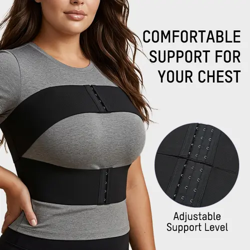 SHECURVE No-Bounce Chest Support Band for Large Busts High Compression Sports Bra Strap with Detachable Straps for Gym & Daily Wear