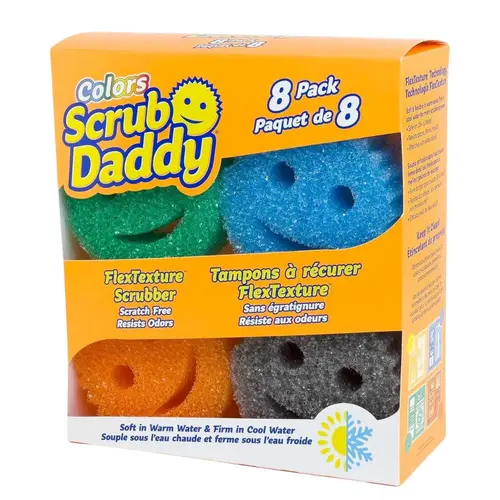 Scrub Daddy Colorful Scratch-Free Cleaning Sponges - Multipurpose Kitchen Sponges, Kitchen Cleaning Tool Set (6-Pack/8-Pack) for Home Care