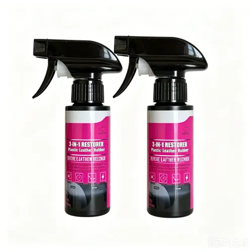 QZYUM Car Plastic & Rubber Restorer Spray - Easy Apply, Glossy Black Shine, Long-Lasting Refurbish Coating for Cars' Interior Rubber/Leather Parts, Protects & Refinishes for Maintenance Enthusiasts toolupgrade