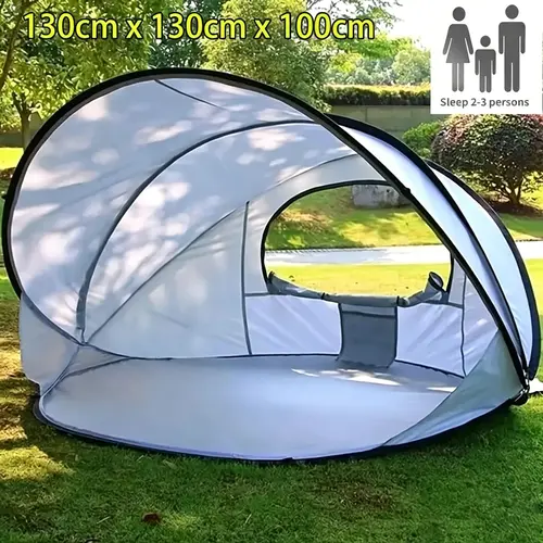 Instant Pop-Up Beach Tent - 2-3 Person Outdoor Tent, UPF Sun Protection, Waterproof, Lightweight, Portable   White tent Instant Setup Shelter for Beach Camping, Backyard, Outdoor Tents