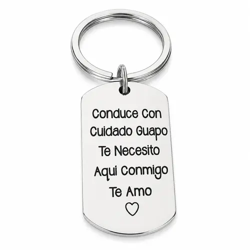 Stainless Steel Keychain, Personalized Concise Letter Pattern Metal Keychain for Men & Women, Trendy All-match & Exquisite Keychain for Birthday Gift
