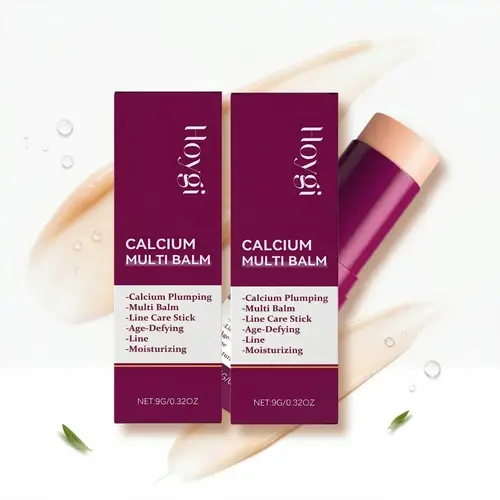 [HOYGI] 2PCS Calcium Multi Balm WrinkleStick, Intensive Anti-Aging & HydratingMoisturizer Balm for Face Neck Eyes, FirmingSagging Skin, Smoothing Fine Lines, HydroBoost Glow Makeup Base, Women's Skincare